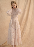 Chiffon Long-Sleeve Maxi Dress