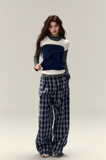 レディースカジュアルチェックパンツ