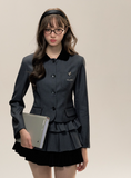 Academy Gray Striped Suit Skirt