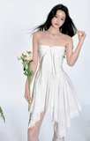 White Feather Strapless Dress