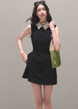 Gauze Skirt Dress with Detachable Collar