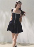 Tencel Hemp Layered Look Strap Dress