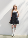 Retro College Style Strapless Dress