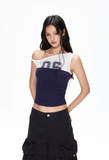 Splicing Color Contrasting Shoulder t-shirt