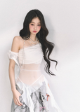 Sheer Mesh Off-Shoulder T-Shirt