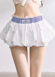 Skinny Flower White Short Skirt