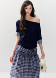 Gingham Bow Tube Top and skirt 2way