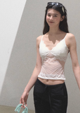 Lace Waist Strap Soft Tank Top