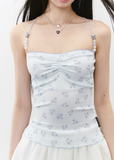 Beaded Floral Strap Camisole Top