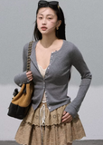 Huge Tenderness  Wool-Silk Slim Knit Cardigan