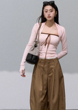 One-Shoulder Tie Bandeau Top & Cardigan Set  Slim Fit Edit