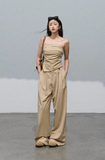 One-Shoulder Cinched Top & Wide-Leg Pants Set