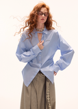Blue Pleat Shirt
