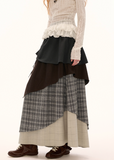 Contrast Check Skirt
