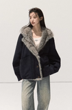 Suede Fur Jacket Hooded Outerwear