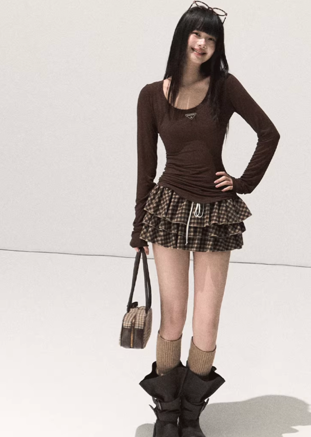 korean tencel wool knit top, minimalist u-neck slim top, seoul fashion long sleeve inner, korean soft touch base top, women tencel wool long sleeve shirt, korean minimal layering top, elegant fitted knitwear women, korean casual slim top outfit, soft stretchy long sleeve t-shirt, seoul chic minimal inner top, lightweight knit long sleeve women, korean neutral tone top, fall winter inner layer shirt, tencel blend u-neck top, korean fashion daily basewear