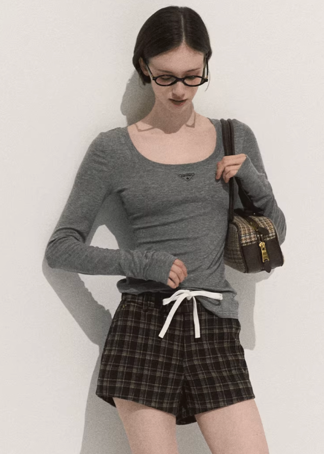 korean tencel wool knit top, minimalist u-neck slim top, seoul fashion long sleeve inner, korean soft touch base top, women tencel wool long sleeve shirt, korean minimal layering top, elegant fitted knitwear women, korean casual slim top outfit, soft stretchy long sleeve t-shirt, seoul chic minimal inner top, lightweight knit long sleeve women, korean neutral tone top, fall winter inner layer shirt, tencel blend u-neck top, korean fashion daily basewear