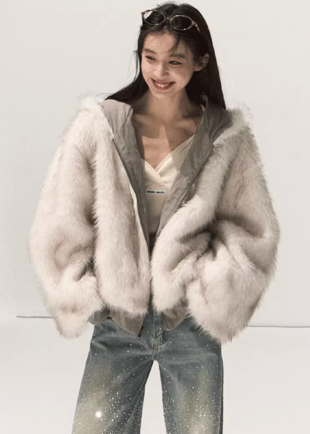 korean eco fur hooded jacket, reversible faux fur coat women, korean thickened winter jacket, seoul fashion fur hoodie coat, korean fluffy outerwear women, reversible warm plush jacket, korean minimal cozy coat, eco-friendly fur jacket women, soft dual-side hooded coat, korean winter street style outfit, reversible fluffy hood coat, trendy faux fur jacket korea, korean winter casual fur hoodie, soft minimalist outerwear, cozy hooded thick fur jacket
