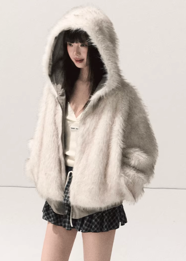 korean eco fur hooded jacket, reversible faux fur coat women, korean thickened winter jacket, seoul fashion fur hoodie coat, korean fluffy outerwear women, reversible warm plush jacket, korean minimal cozy coat, eco-friendly fur jacket women, soft dual-side hooded coat, korean winter street style outfit, reversible fluffy hood coat, trendy faux fur jacket korea, korean winter casual fur hoodie, soft minimalist outerwear, cozy hooded thick fur jacket
