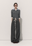 OAKMOO wide leg pants, drape slacks women, loose suit trousers, autumn winter high waist pants, minimalist tailored pants, Korean fashion wide leg trousers, soft drape slacks, versatile office casual pants, OAKMOO AW collection, modern loose fit pants