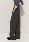 OAKMOO wide leg pants, drape slacks women, loose suit trousers, autumn winter high waist pants, minimalist tailored pants, Korean fashion wide leg trousers, soft drape slacks, versatile office casual pants, OAKMOO AW collection, modern loose fit pants