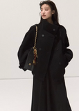 korean wool coat women, heavy wool cropped coat, winter korean minimalist jacket, oversized wool coat seoul style, korean street fashion wool outerwear, chic cropped woolen coat, korean black wool coat women, double breasted winter coat women, korean fashion wool jacket, elegant wool silhouette coat, modern seoul minimalist winter coat, korean stand collar wool coat, french chic short wool jacket, korean winter oversized jacket, premium wool coat outfit women