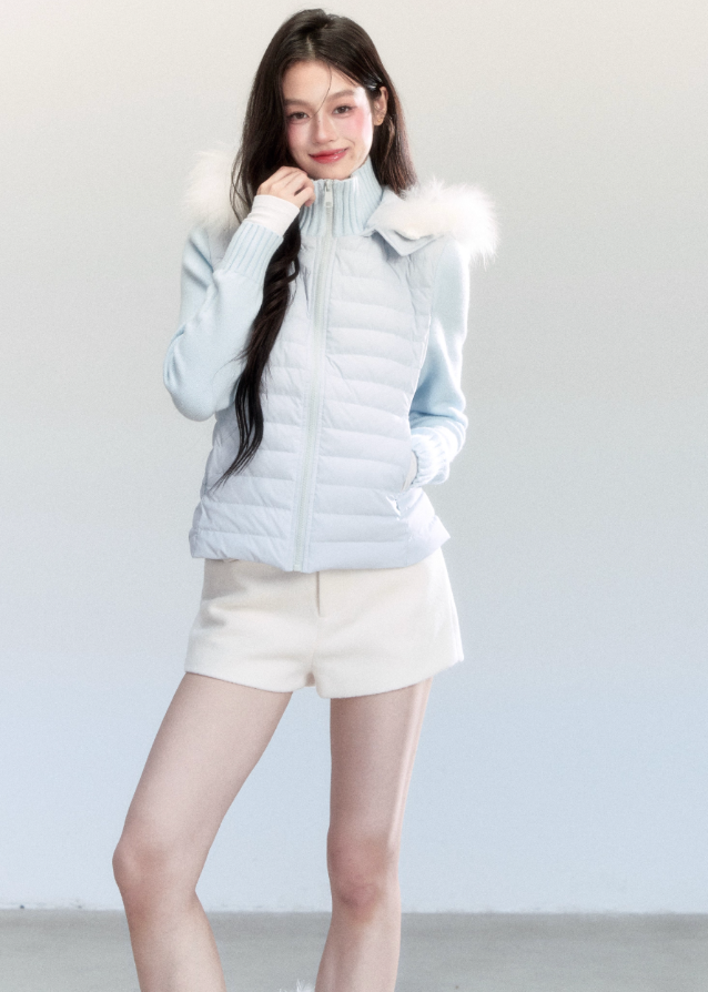 Fragileheart tweed shorts, A-line slacks, luxury Korean fashion, elegant winter outfit, quiet luxury womenswear, pastel noir aesthetic, ivory tailored shorts, minimalist feminine style, K-fashion 2025, modern classic outfit, chic Korean shorts, autumn winter fashion, refined tweed bottoms, sophisticated women’s wear
