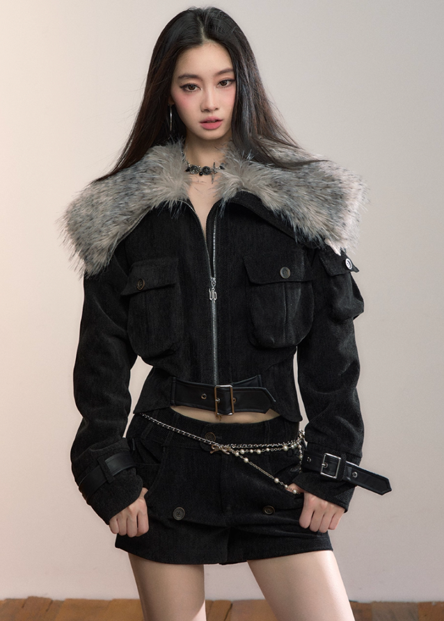 VIAPITTI detachable skirt, two-in-one mini shorts, edgy Korean fashion, luxury streetwear women, autumn winter outfit, street couture skirt, retro utility bottoms, minimalist street fashion, modern K-fashion 2025, dual layer mini skirt, urban feminine outfit, detachable streetwear, edgy chic Korean style
