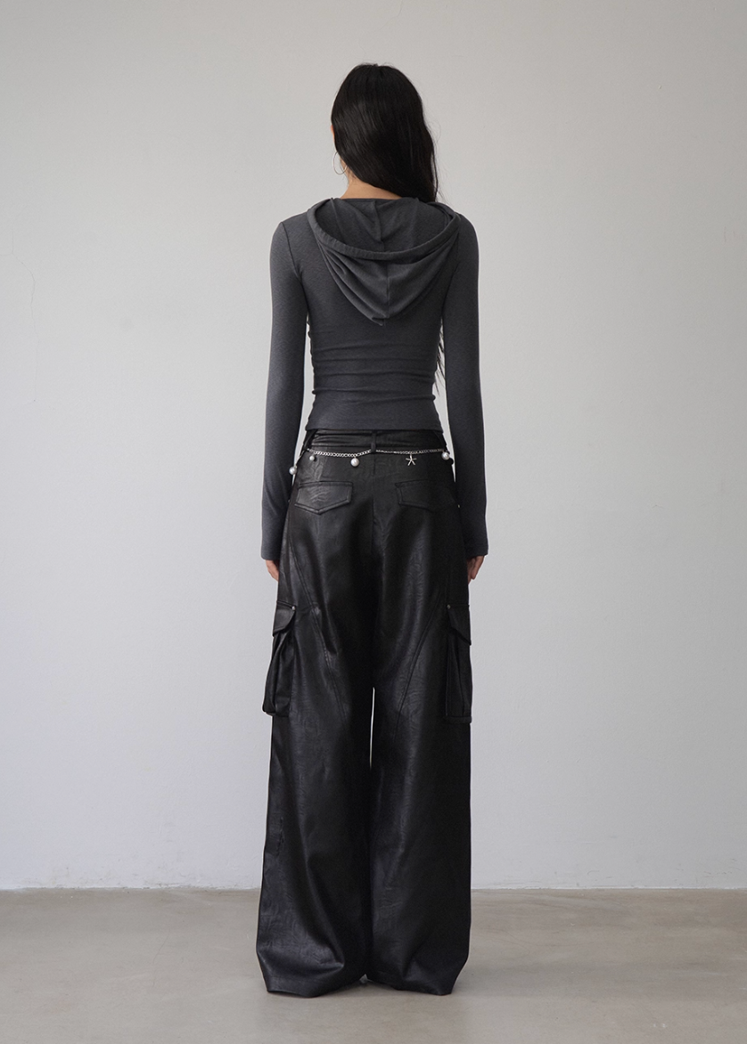 VIAPITTI cut out top, hooded cutout long sleeve, streetwear slim fit top, edgy hot girl top, deconstructed neckline shirt, Y2K hood strap top, Korean street style cutout tee, early autumn slim top women, dark aesthetic long sleeve top, grunge inspired cut out shirt
