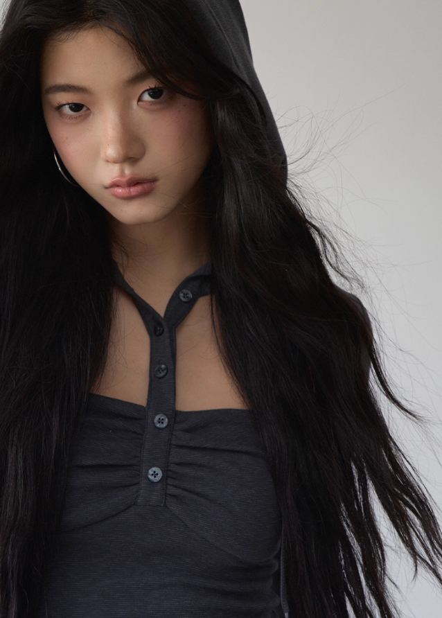 VIAPITTI cut out top, hooded cutout long sleeve, streetwear slim fit top, edgy hot girl top, deconstructed neckline shirt, Y2K hood strap top, Korean street style cutout tee, early autumn slim top women, dark aesthetic long sleeve top, grunge inspired cut out shirt
