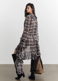 JNYLON dress  
asymmetrical chiffon dress  
ruffle plaid dress  
nomadic style dress  
Korean style plaid dress  
asymmetric ruffle shirt dress  
K-fashion chiffon dress  
streetwear plaid dress  
flowy ruffle hem dress  
Korean chic long dress  
irregular hem chiffon dress  
Korean fashion womens dresses  
stylish plaid long dress
