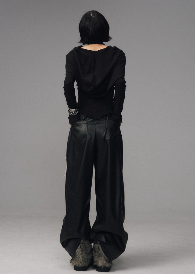 gothic hooded corset top, dark jacquard knit top, frustration garden top, lace up waist long sleeve, occult fashion hooded top, avant garde hood knit, gothic emo top women, deconstructed hood shirt, punk romantic knitwear, herringbone lace up blouse
