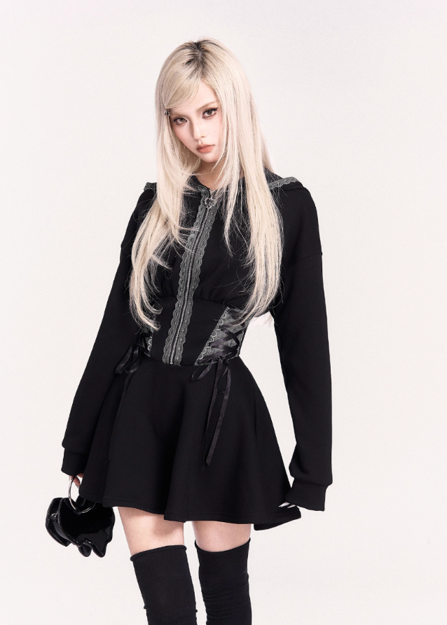 corset hoodie dress Hoodie Corset Dress