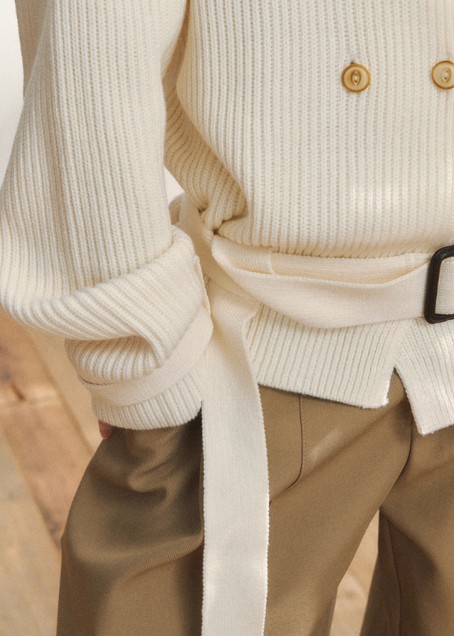 7Shiftin knit jacket, Korean knit jacket, belted knit cardigan, double breasted knit coat, K-fashion top, winter knit outerwear, ribbed knit jacket women, lapel knit sweater, Korean style sweater jacket, trending knit 2025
