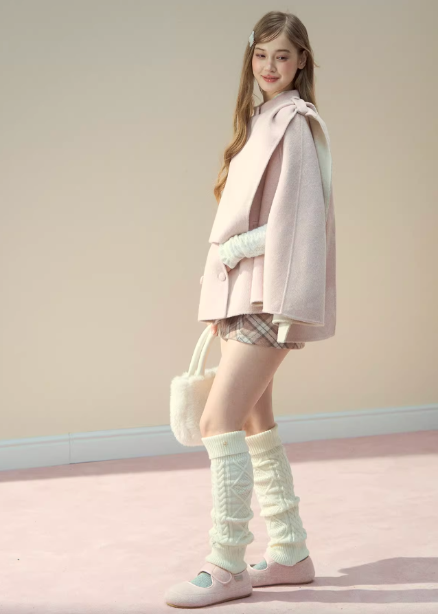 pink wool cape coat, reversible cloak jacket, fairy tale wool coat, Korean style cape coat, 70% wool pink jacket, soft girl winter coat, pastel cloak coat women, feminine wool outerwear, Korean reversible coat, winter cape jacket women
