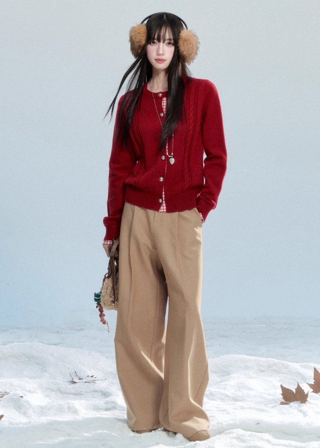 Fragile Heart wide leg pants, draped suit trousers, Korean chic trousers women, elegant flow pants, soft feminine wide pants, black draped trousers, beige wide-leg pants Korean, romantic casual pants, stylish long drape slacks, winter Korean fashion bottoms, gentle silhouette trousers, AW feminine wide-leg style