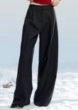 Fragile Heart wide leg pants, draped suit trousers, Korean chic trousers women, elegant flow pants, soft feminine wide pants, black draped trousers, beige wide-leg pants Korean, romantic casual pants, stylish long drape slacks, winter Korean fashion bottoms, gentle silhouette trousers, AW feminine wide-leg style