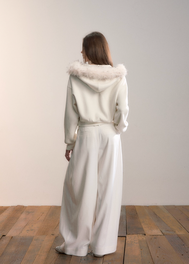 VIA PITTI wide pants, heavy pleat trousers, thick drape pants women, Y2K oversized trousers, high street wide-leg slacks, autumn winter pleated pants, Korean drape trousers, model-off-duty pants, VIA PITTI bottoms, loose fit straight trousers, streetwear wide pants