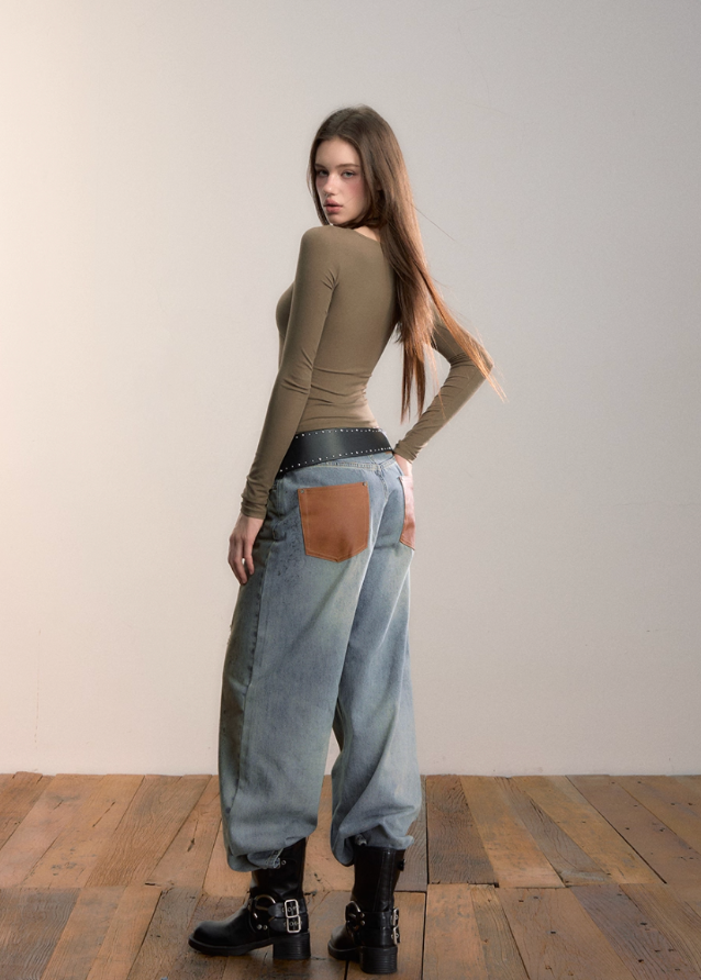 VIA PITTI halterneck top, modal long sleeve top, Y2K slim fit tee, street style halter shirt, autumn winter modal top, soft stretch long sleeve, sexy halterneck women’s top, Korean Y2K top, VIA PITTI strap top, basic stylish modal tee