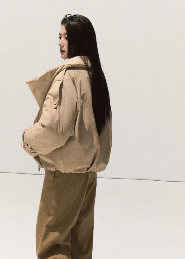 OAKMOO wide leg pants, winter drape trousers, pressed pleat pants women, brushed TR trousers, casual straight long pants, Korean minimalist pants, sculptural tailoring trousers, loose wide leg winter pants, neutral tone trousers women