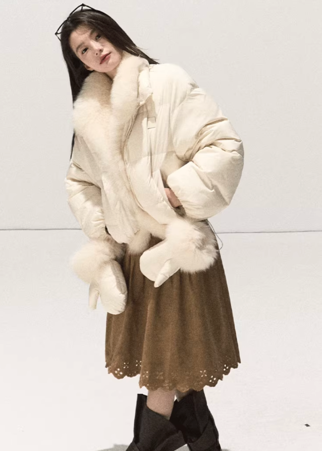 OAKMOO suede skirt, perforated suede skirt, carved hem skirt women, A-line suede mini, fall winter suede skirt, brown suede short skirt, Korean designer suede skirt, sculpted hem skirt, neutral earthy skirts women