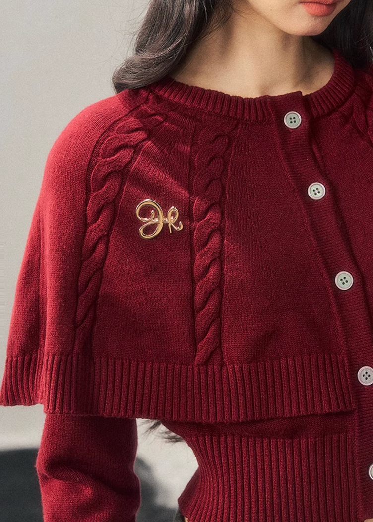 AOMALM knit sweater, cropped winter sweater women, cloak style knit top, Korean feminine sweater, needle twist sweater, winter cropped knit top, women cape sweater, soft winter knitwear, Korean aesthetic clothing, layered winter top, feminine cropped sweater, cozy knit top women, stylish winter sweater, minimalist knitwear, winter fashion women, Korean style winter top