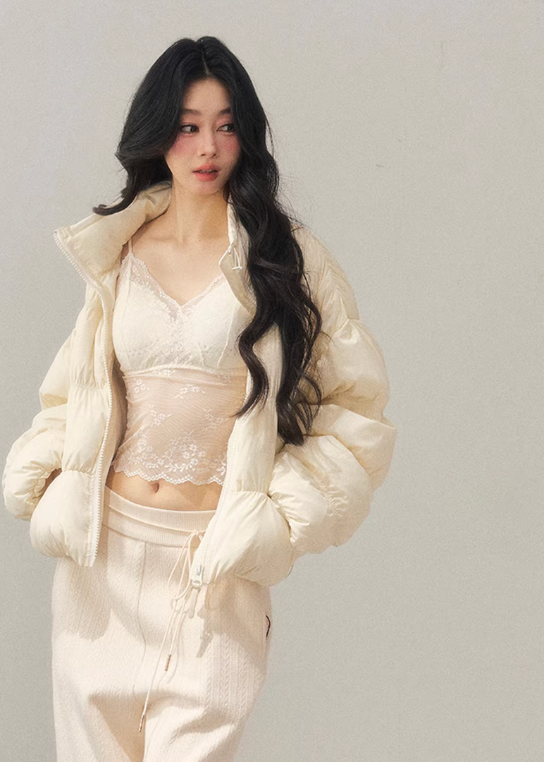 AOMALM down jacket, white duck down jacket women, short down jacket winter, Korean feminine puffer, lightweight winter down, cropped puffer jacket women, soft blush down jacket, winter Korean style coat, women winter outerwear, warm light down jacket, minimalist winter puffer, feminine winter jacket, pastel down coat, cozy winter jacket women, Korean aesthetic outerwear