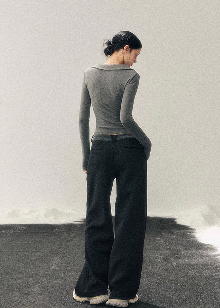 AOMALM winter pants, Korean fleece trousers women, wide-leg winter pants, belted fleece pants, Korean style winter trousers, soft fleece pants women, high waist wide pants, cozy winter bottoms, feminine wide-leg pants, Korean aesthetic clothing, winter casual trousers, relaxed fit winter pants, minimalist winter wear, soft drape trousers women, warm fleece pants
