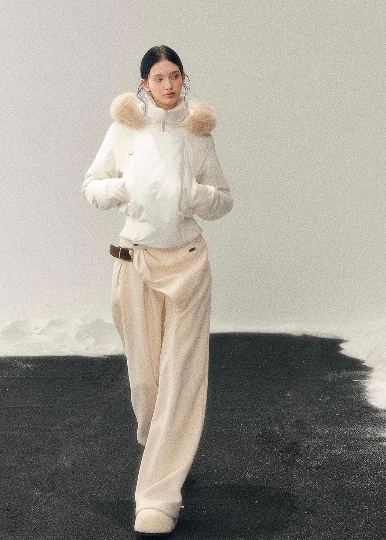 AOMALM winter pants, Korean fleece trousers women, wide-leg winter pants, belted fleece pants, Korean style winter trousers, soft fleece pants women, high waist wide pants, cozy winter bottoms, feminine wide-leg pants, Korean aesthetic clothing, winter casual trousers, relaxed fit winter pants, minimalist winter wear, soft drape trousers women, warm fleece pants