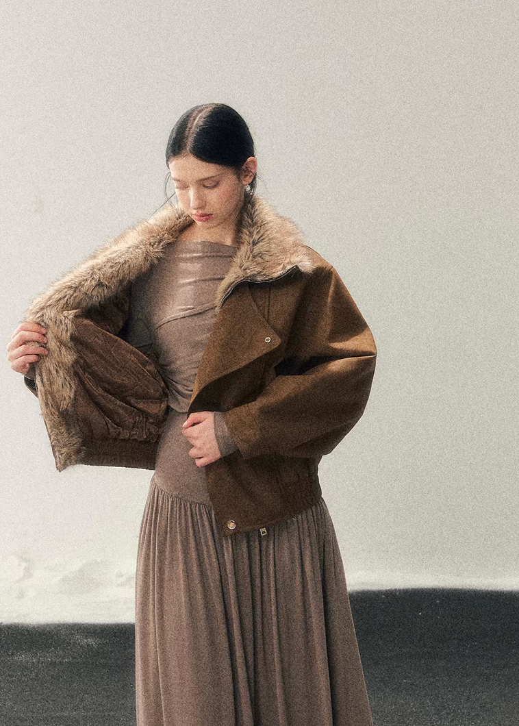 AOMALM long dress, French cool style dress, draped winter dress women, slimming long skirt dress, hip hugging maxi dress, ruched long dress women, elegant winter dress, Korean aesthetic dress, feminine draped dress, modern French style dress, body contour dress women, winter long sleeve dress, minimalist elegant dress