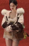 Winter Fair Isle Fur Collar Jacket