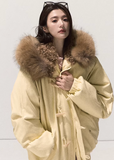 OAKMOO down parka, raccoon fur collar jacket, white duck down parka women, Korean winter parka, luxury fur down coat, detachable fur hood jacket, premium winter outerwear women, Finnish fur down jacket, warm winter parka women, oversized Korean parka, cold weather down jacket, stylish winter coat women, hooded down parka, snow-ready winter jacket, designer Korean outerwear