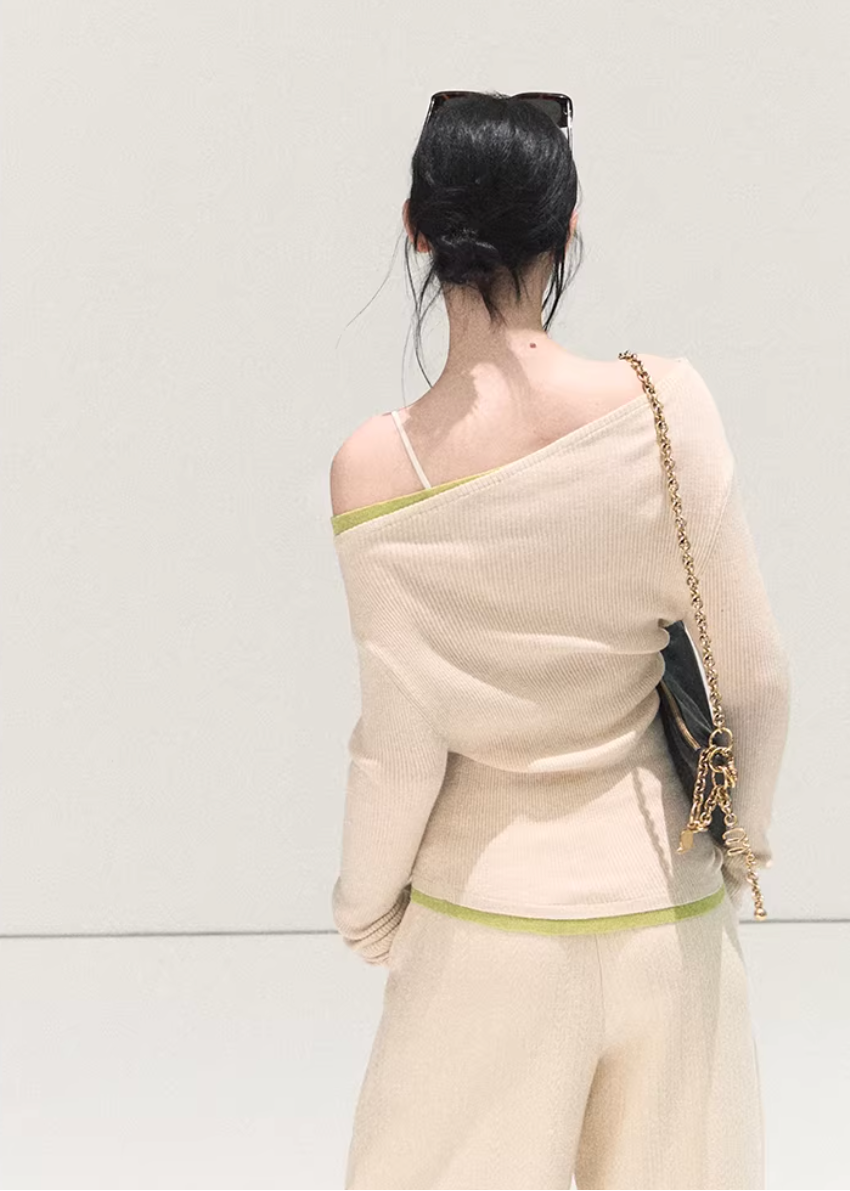 OAKMOO knit pants, Korean wide-leg pants, women’s knit trousers, high-waisted knit pants, soft winter pants women, loose fit knit pants, Korean minimal style pants, cozy wide pants, elastic waist knit trousers, winter lounge pants women, OAKMOO winter bottoms, soft straight-leg pants