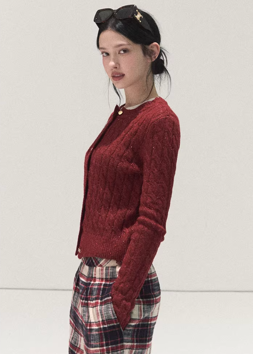 OAKMOO plaid pants, Korean wide-leg pants women, cotton plaid pants winter, lazy style pants women, brushed cotton trousers, Korean casual winter pants, women’s wide-leg plaid pants, elastic waist winter pants, cozy lounge pants women, OAKMOO winter bottoms, Korean fashion casual trousers, relaxed fit plaid pants